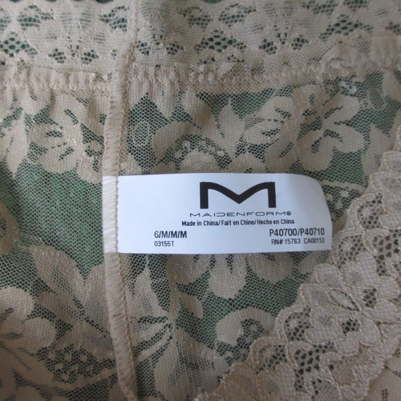 NWOT MADENFORM 6 M MEDIUM LACE BEIGE PANTIES - Picture 3 of 4